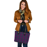 Clan Wardlaw Tartan Leather Tote Bag MT35