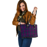 Clan Wardlaw Tartan Leather Tote Bag MT35