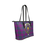 Clan Wardlaw Modern Crest Tartan Leather Tote Bag MT1232