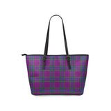 Clan Wardlaw Modern Tartan Leather Tote Bag MT36