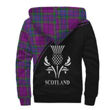 Clan Wardlaw Modern Crest Tartan Sherpa Hoodie Curve Style CE39