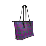 Clan Wardlaw Modern Tartan Leather Tote Bag MT36