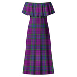 Clan Wardlaw Modern Tartan Off Shoulder Long Dress VL1162