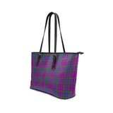 Clan Wardlaw Modern Tartan Leather Tote Bag MT36