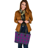 Clan Wardlaw Modern Tartan Leather Tote Bag MT36