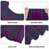 Clan Wardlaw Modern Tartan Off Shoulder Long Dress VL1162