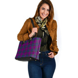 Clan Wardlaw Modern Tartan Leather Tote Bag MT36