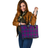 Clan Wardlaw Modern Tartan Leather Tote Bag MT36