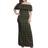 Clan Waterford County Ireland Tartan Off Shoulder Long Dress VL1164