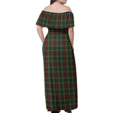 Clan Waterford County Ireland Tartan Off Shoulder Long Dress VL1164