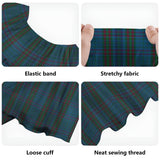 Clan Watkins of Wales Tartan Off Shoulder Long Dress VL1165