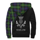 Clan Watson Crest Tartan Sherpa Hoodie Curve Style CE35