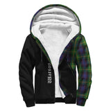 Clan Watson Crest Tartan Sherpa Hoodie Curve Style CE35