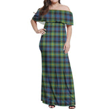 Clan Watson Ancient Tartan Off Shoulder Long Dress VL1166