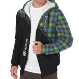 Clan Watson Ancient Crest Tartan Sherpa Hoodie Curve Style CE37