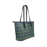 Clan Watson Ancient Tartan Leather Tote Bag MT32