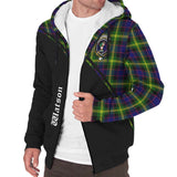 Clan Watson Modern Crest Tartan Sherpa Hoodie Curve Style CE36