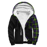 Clan Watson Modern Crest Tartan Sherpa Hoodie Curve Style CE36