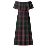 Clan Watt Tartan Off Shoulder Long Dress VL1169