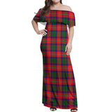 Clan Wauchope Tartan Off Shoulder Long Dress VL1170