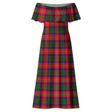 Clan Wauchope Tartan Off Shoulder Long Dress VL1170