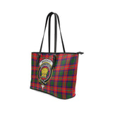 Clan Wauchope Crest Tartan Leather Tote Bag MT1227