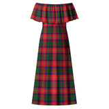 Clan Wauchope Tartan Off Shoulder Long Dress VL1170