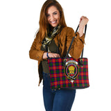 Clan Wauchope Crest Tartan Leather Tote Bag MT1227