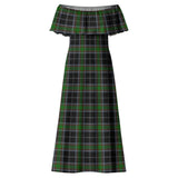 Clan Webster Tartan Off Shoulder Long Dress VL1171