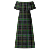 Clan Webster Tartan Off Shoulder Long Dress VL1171