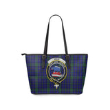 Clan Weir Crest Tartan Leather Tote Bag MT1223