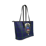 Clan Weir Crest Tartan Leather Tote Bag MT1223