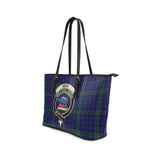 Clan Weir Crest Tartan Leather Tote Bag MT1223