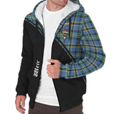 Clan Weir Ancient Crest Tartan Sherpa Hoodie Curve Style CE32