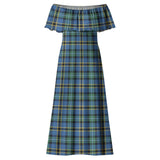 Clan Weir Ancient Tartan Off Shoulder Long Dress VL1173