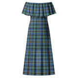 Clan Weir Ancient Tartan Off Shoulder Long Dress VL1173