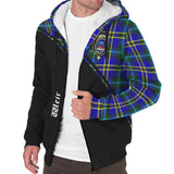 Clan Weir Modern Crest Tartan Sherpa Hoodie Curve Style CE31