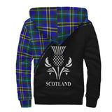 Clan Weir Modern Crest Tartan Sherpa Hoodie Curve Style CE31