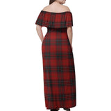 Clan Wemyss Tartan Off Shoulder Long Dress VL1177