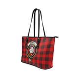 Clan Wemyss Modern Crest Tartan Leather Tote Bag MT1222