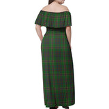 Clan Westmeath County Ireland Tartan Off Shoulder Long Dress VL1178