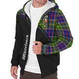 Clan Whitefoord Modern Crest Tartan Sherpa Hoodie Curve Style CE27