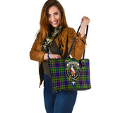 Clan Whitefoord Modern Crest Tartan Leather Tote Bag MT1220