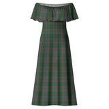 Clan Wicklow County Ireland Tartan Off Shoulder Long Dress VL1182