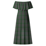 Clan Wicklow County Ireland Tartan Off Shoulder Long Dress VL1182