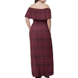 Clan Williams of Wales Tartan Off Shoulder Long Dress VL1183