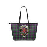 Clan Wilson Crest Tartan Leather Tote Bag MT1216