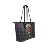 Clan Wilson Crest Tartan Leather Tote Bag MT1216