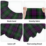 Clan Wilson Tartan Off Shoulder Long Dress VL1186