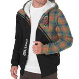 Clan Wilson Ancient Crest Tartan Sherpa Hoodie Curve Style CE25